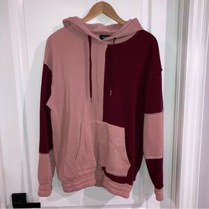 Pink & Burgundy Colourblock Hoodie New Look - size XL